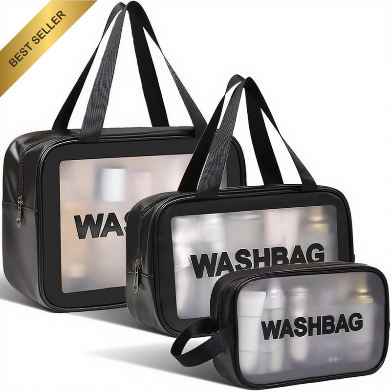 Clear Travel Toiletry Bags, Set of 3 Cosmetic Bags, Quart Size Makeup Organiser 