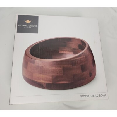 Michael Graves Design Acacia Wood Salad Bowl NIB