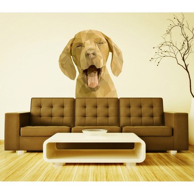 Smiling Labrador Polygonal Wall decal, Chocolate Lab Polygon