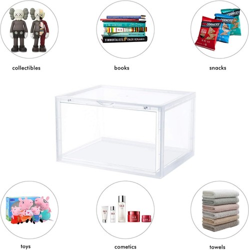 Hat Organizer Box Clear Upgraded Plastic Shoe Storage Collection Display Case 