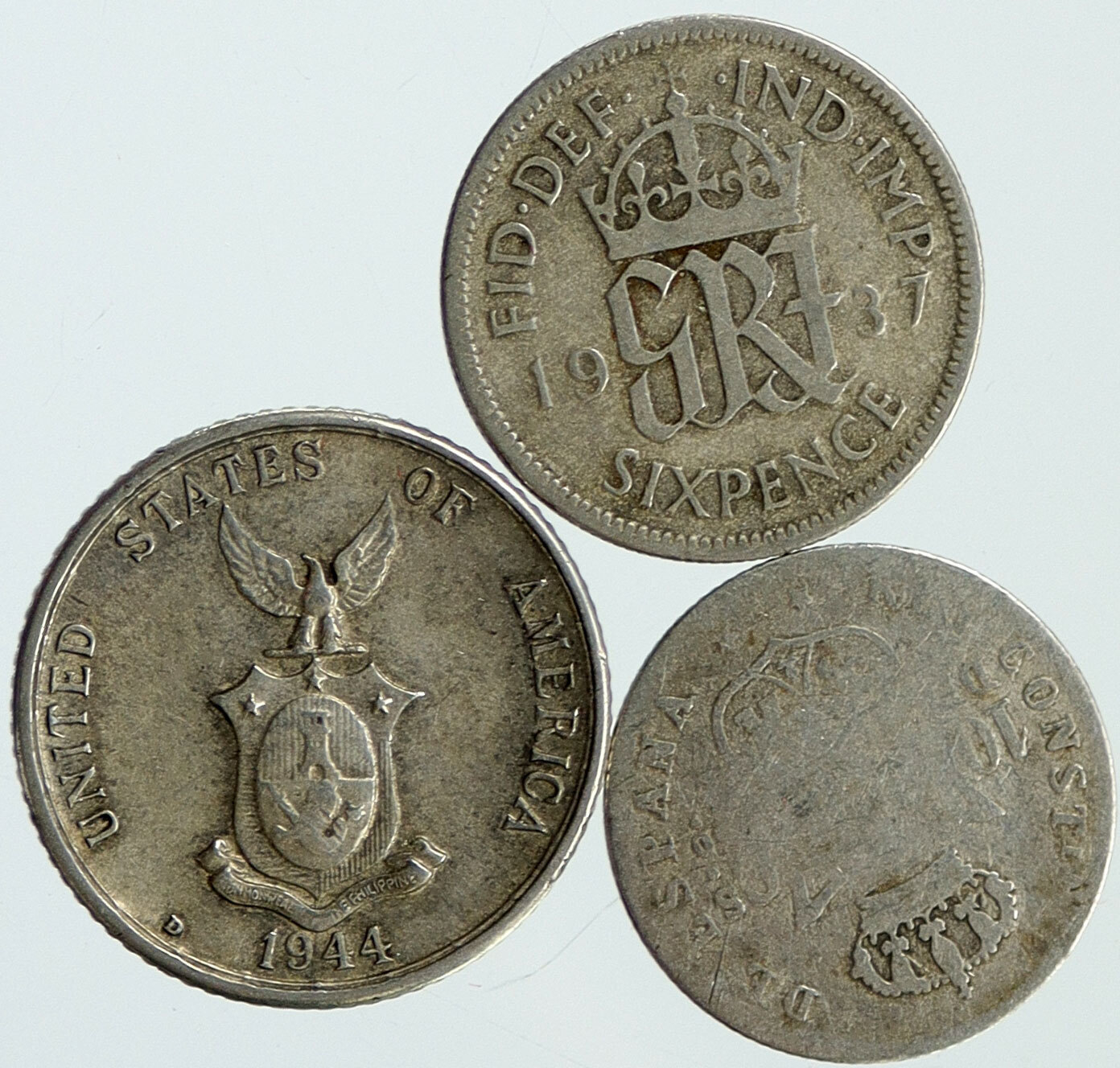 Lot of 3 Silver WORLD COINS Authentic Collection Vintage