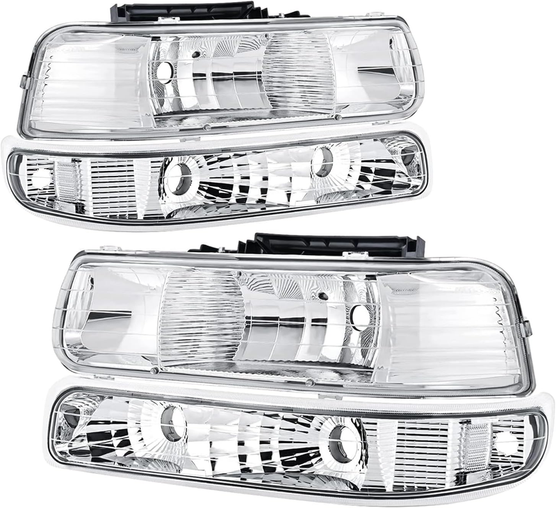 Headlight Bumper Lights Set for 1999-2002 Chevy Silverado 2000-06 Tahoe Suburban