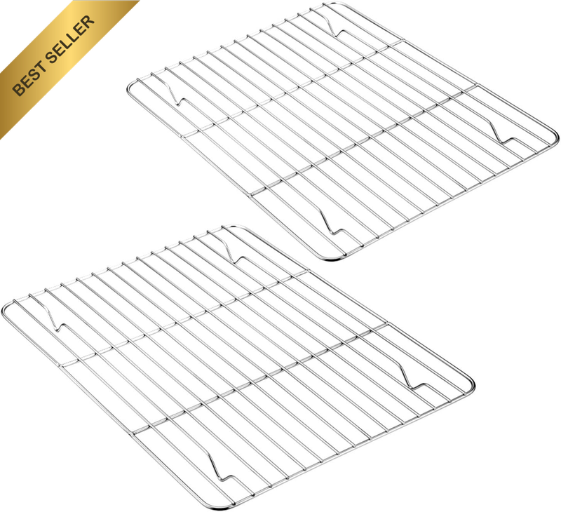 Baking Cooling Rack Set of 2,  Stainless Steel Metal Roasting Cooking Racks, Siz