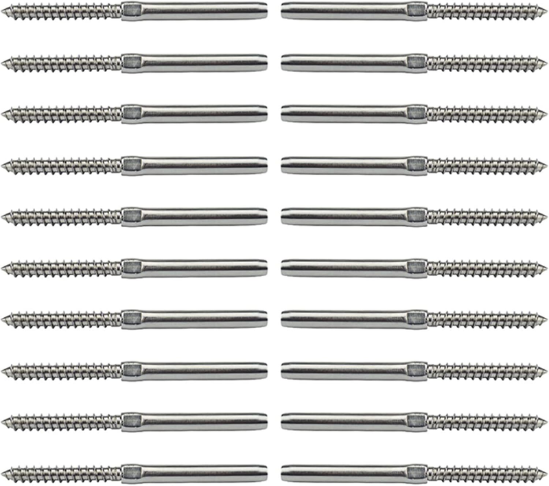 20 Pack Lag Screw Swage Stud Left & Right Handed Thread Swage Lag Screws for 1/8