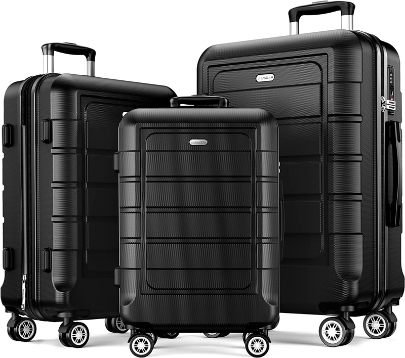 Set W/ Pc+abs Construction,2x Wheels And Tsa Lock -black