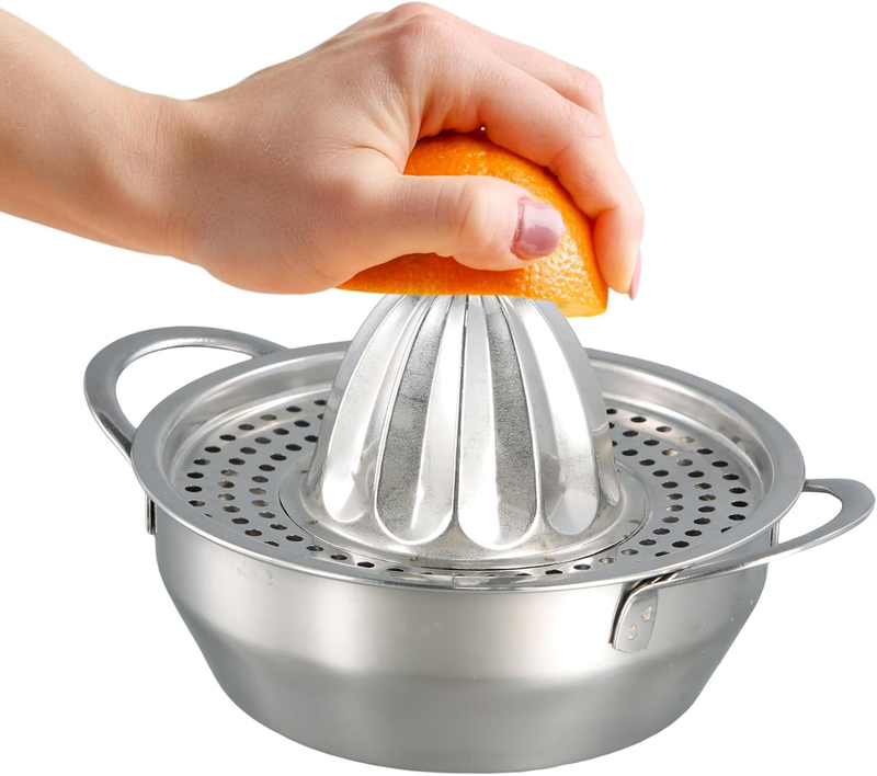 Stainless Steel Manual Citrus Juicer, Multifunctional Lemon and Orange Squeezer