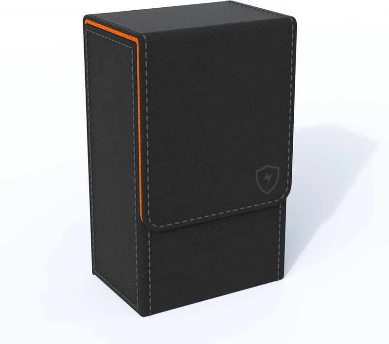 Black Tarot Card Holder; Fold Top Tarot Card Box Case with Magnetic Lid Closure;