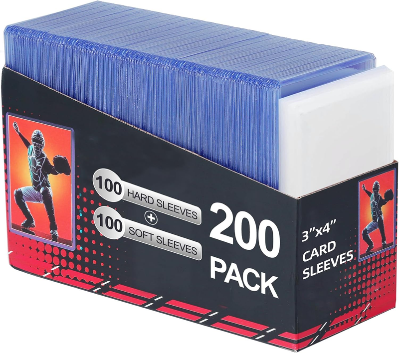 200 Card Sleeves Top Loads for Cards, Toploads for Cards,3"X4" Baseball Card Pro