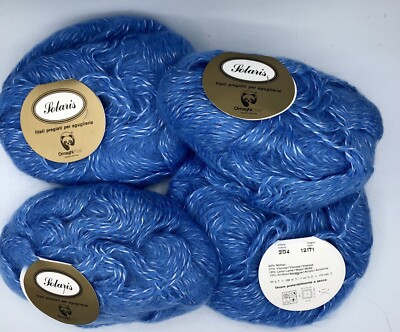 Solaris Italian Mohair Yarn Light Blue With Shimmer - 4 Skeins