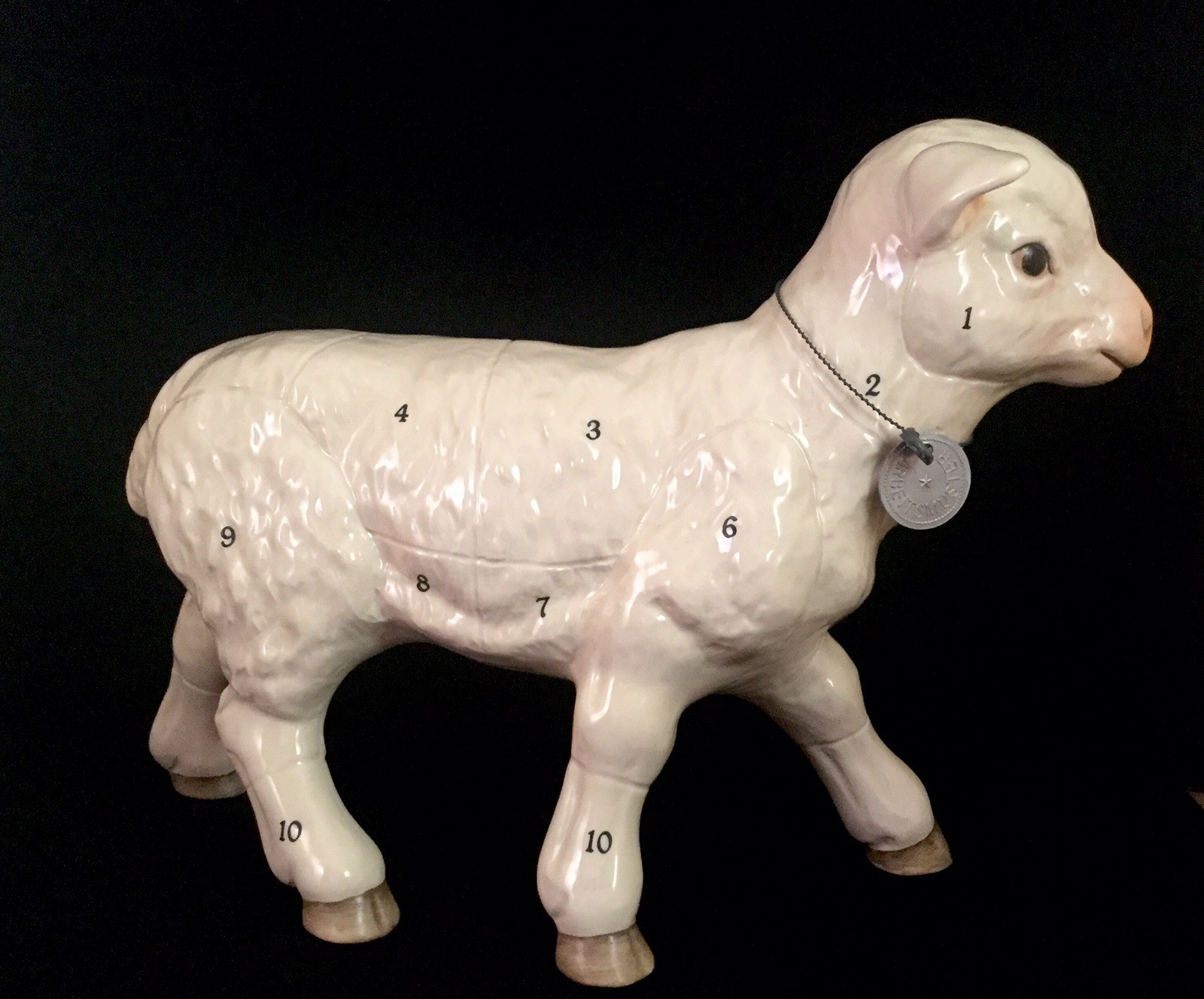 Vntg RARE Goebel Arbeitsmuster Lamb Sheep Figurine LARGE Statue Butchers Display