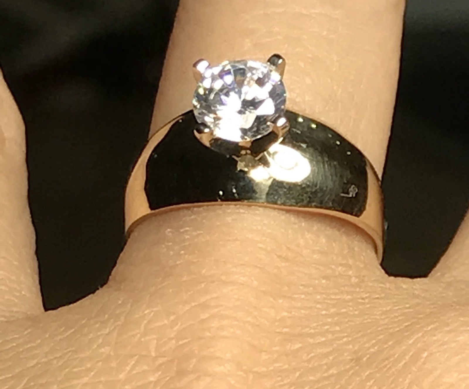 Pre-owned Handmade Gold 14k Ring 1 Carat Round Cz Engagement Solid Fine Jewelry Her 7 5 6 8 9 In Yellow