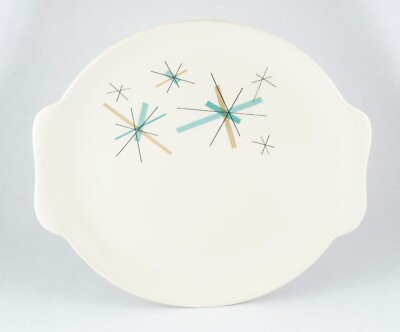 Mid Century Modern Salem Hop Scotch Turquoise Platter Model 58W
