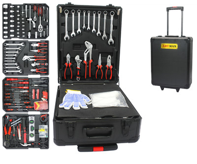 899 Piece Tool Kit with Rolling Tool Box Hand Tool Set Mechanic Trolley Case