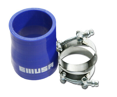 Universal BLUE 4PLY 1x Straight 2.25''-2.75''ID Silicone+ 2xStainles Steel T-clamp