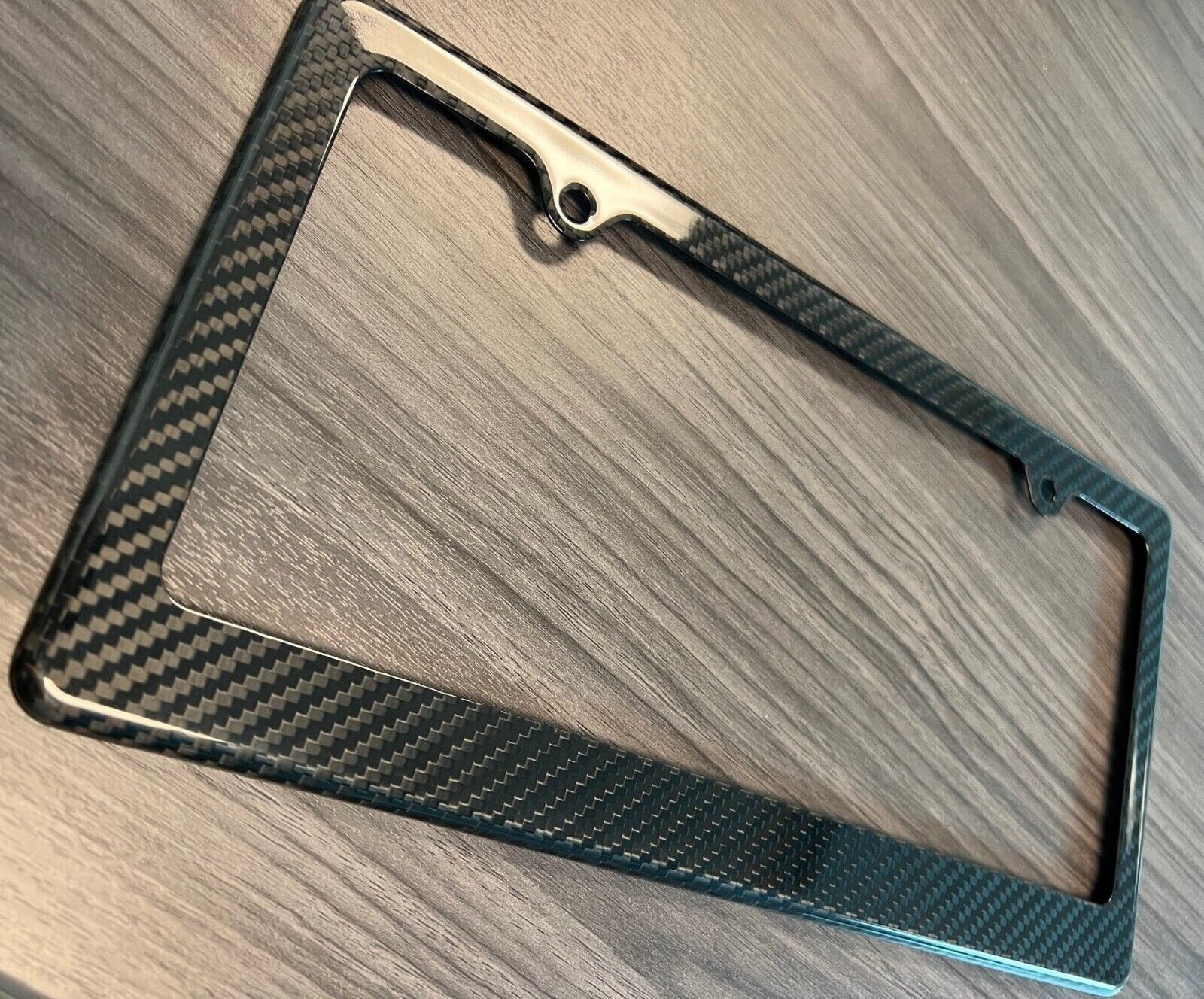 Real/Genuine 100% 3K Woven Carbon Fiber License Plate Frame