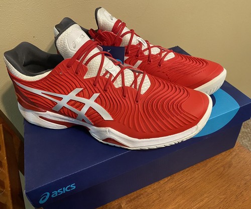 ASICS★COURT S★ローカット★兼用★WHITE/TRUE RED Asics Court FF3 Novak Mens Tennis Shoe - Electric Red