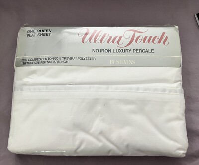 Vintage 80s 1 Queen Flat Sheet Ultra Touch No Iron Percale New In Package