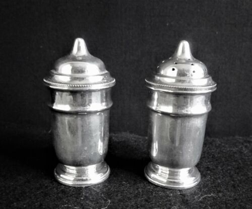 Vtg. English Sterling Silver Salt & Pepper Shakers - E. Viners -Sheffield- 1939