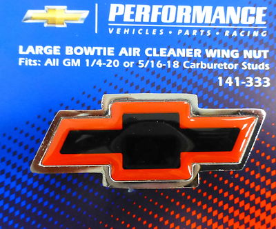 Proform 141-333 Large GM Bowtie Air Cleaner Center Wing Nut Chrome Red Black
