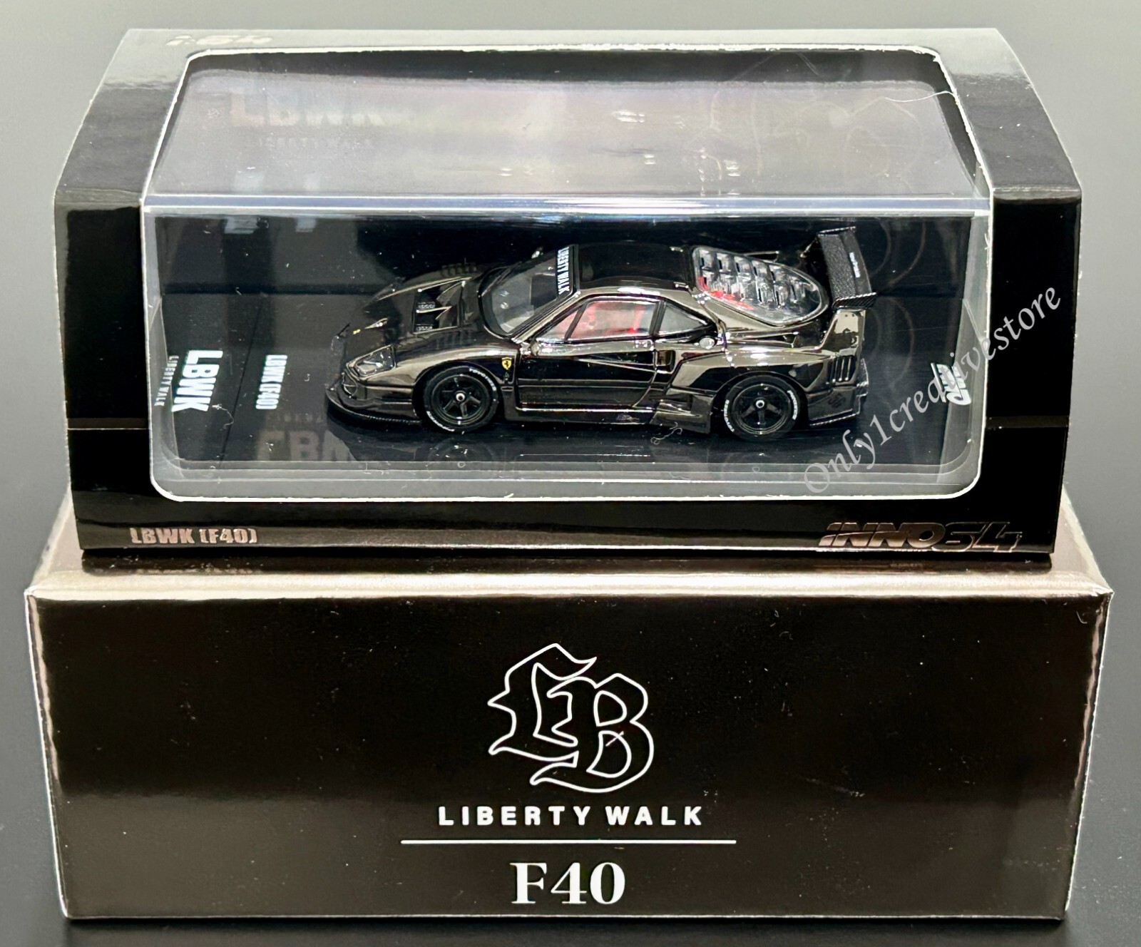 INNO64 LBWK Ferrari F40 Chrome Black 1:64 | eBay