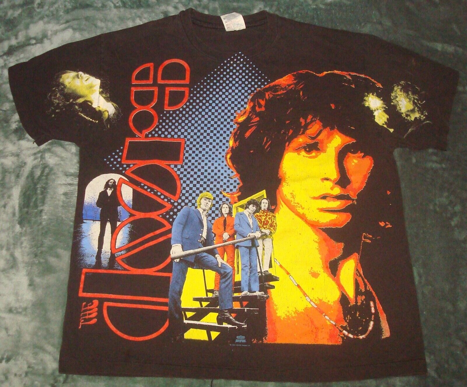 VTG 1992 THE DOORS ALL OVER PRINT T SHIRT XL BLACK JIM VTG 1992 THE DOORS ALL OVER PRINT T SHIRT XL BLACK JIM