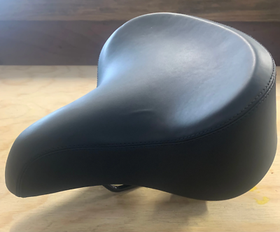 Classic Beach Cruiser Bike Seat with Metal Springs Extra Wide Bicycle Saddle - B