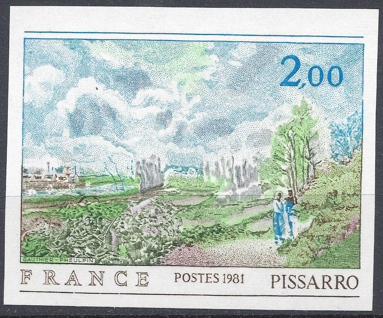 Camille Pissarro Painting N°2136 Stamp Non Dented Mint ** Luxe MNH
