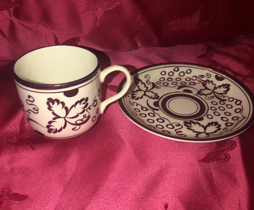 Gray's Pottery, Stoke On Trent England, Hand Painted Demitasse Cup & Saucer