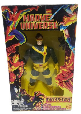 90's Biz Marvel Universe Cyclops Action Figure 10'' with Gun Accessory 