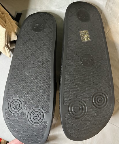 Pre-owned Gucci Gg Supreme Tigers Print Black Slides Mens Size 11 (us Size 11.5) Authentic