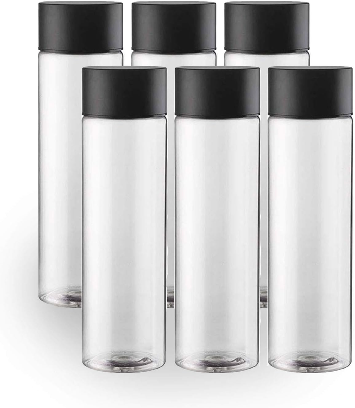 Empty Plastic Juice Bottles with Caps Reusable 400ml Durable Water Bottles- 6pcs