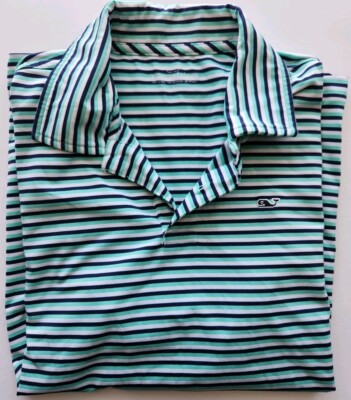 Vineyard Vines Women's Golf Polo Striped Short Sleeve Top Size Large