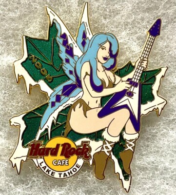 HARD ROCK CAFE LAKE TAHOE SEXY WINTER PIXY GIRL HOLDING GUITAR PIN # 30493