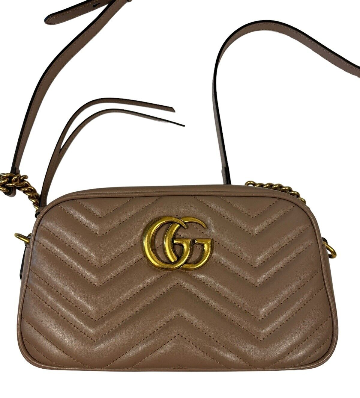 GUCCI GG Marmont Small Matelasse Shoulder Bag Dusty Pink