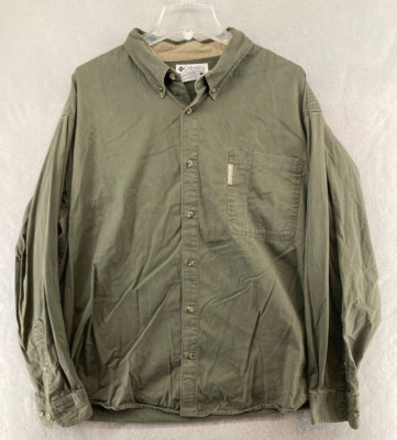 Columbia Mens Shirt 2XL Green Outdoor Hiking