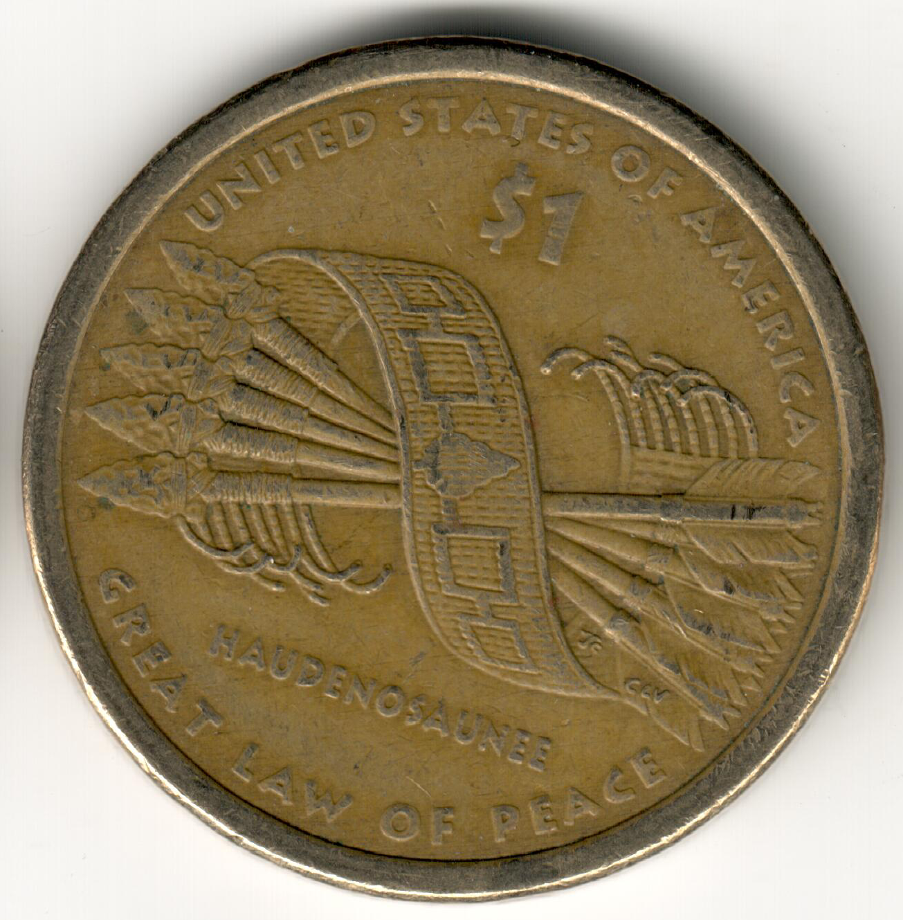 【ten-to-sen.】usuha-peta USA - 2010D - Sacagawea 1$ Coin - The Great Tree of Peace