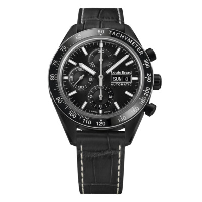 Pre-owned Louis Erard Louiserard Sportive, M, Strp, Blk Chrno-d,s/s Blk-b,m A