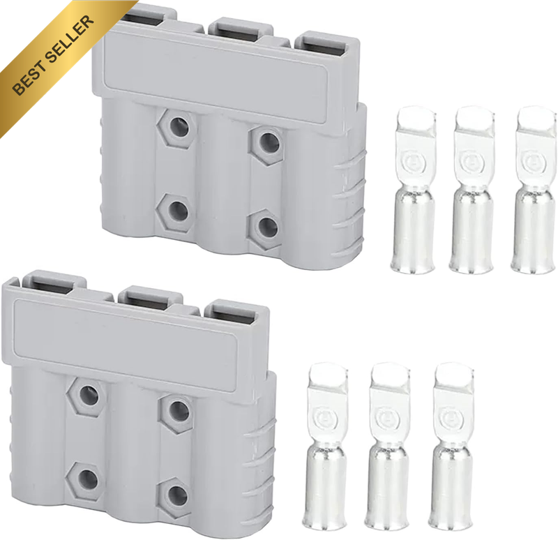 Anderson Style 3-Pin 3-Pole Battery Connector, 50 Amp 6AWG Quick Connect/Disconn