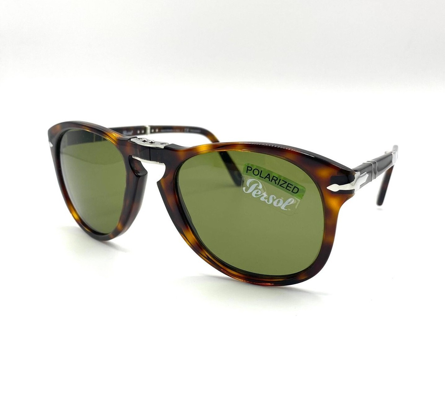 Pre-owned Persol Steve Mcqueen Po714sm Sunglasses 24/p1 Havana/green Polarized Lens 54mm
