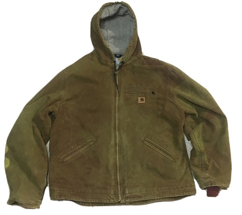 Carhartt J141 CLY Hooded Full Zip Jacket Sherpa Lined XL Carhartt J141 CLY Hooded Full Zip Jacket Sherpa Lined XL