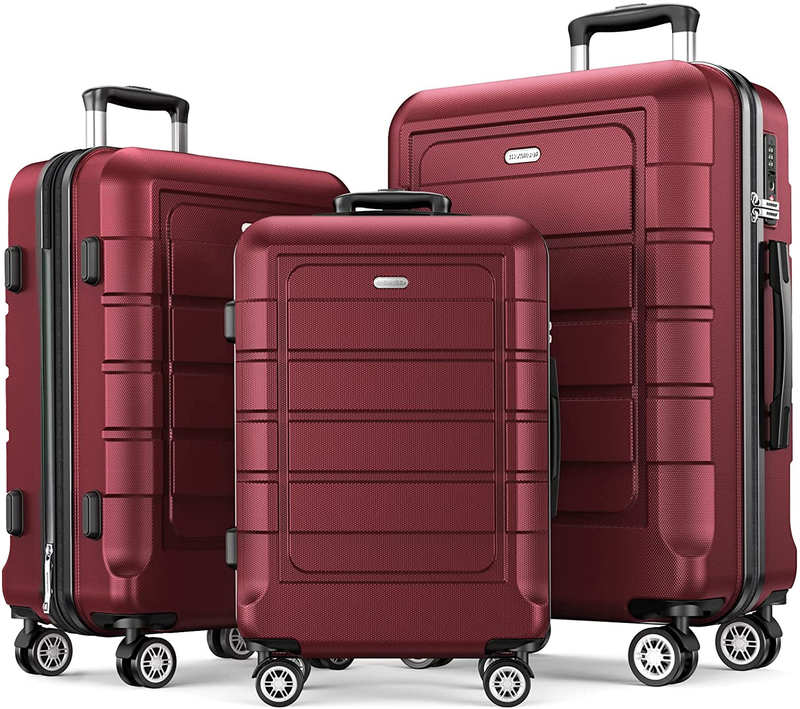 Sets Expandable Pc+abs Durable Suitcase Double Wheels Tsa Lo