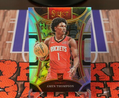 Amen Thompson Silver Prizm Mezzanine - 2023-24 Panini Select NBA Card #322