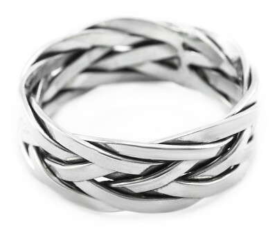Askar Wikinger Flechtmuster Ring 925er Silber Symbol Schmuck - NEU