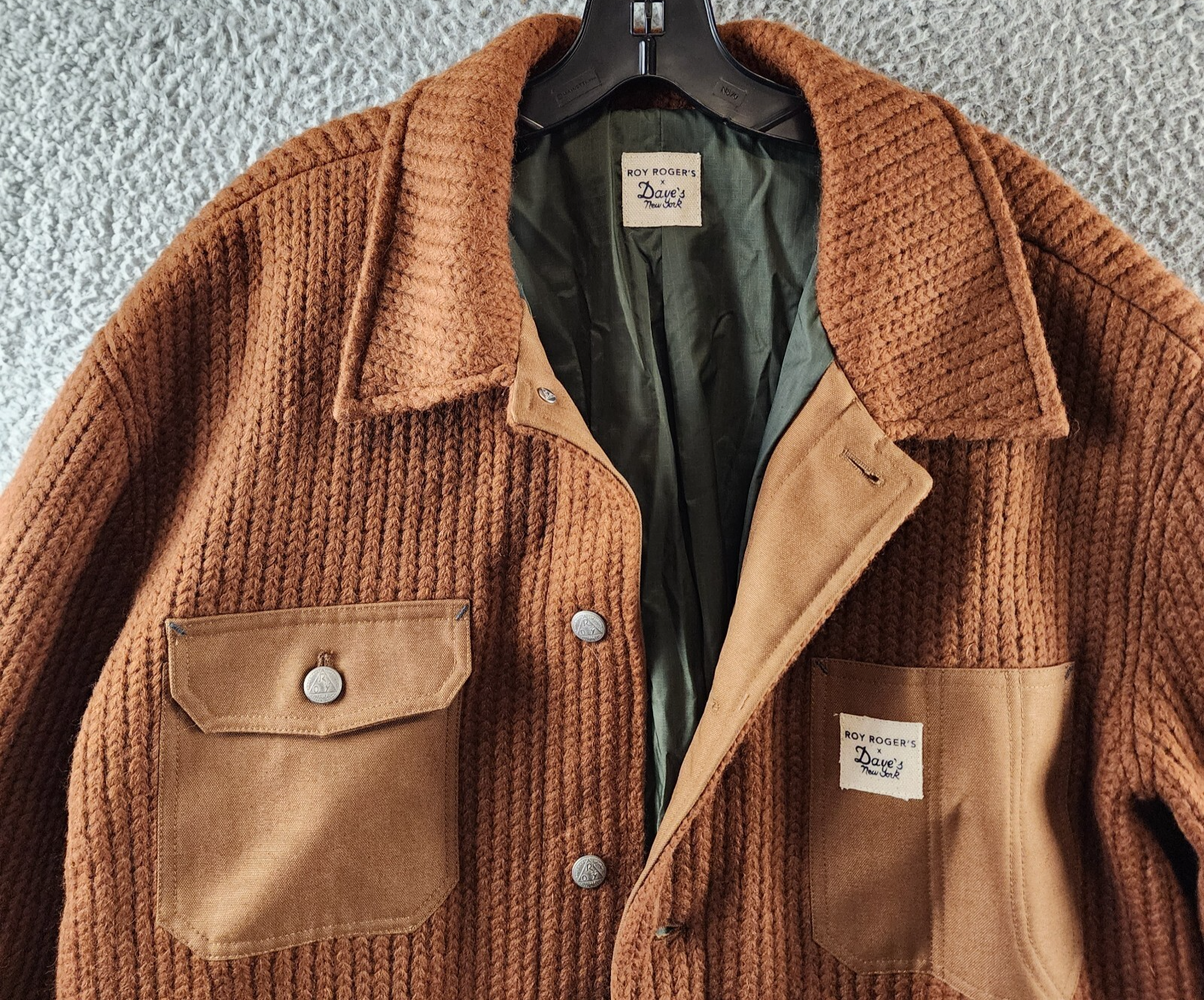 Roy Roger's x Dave's New York Wool Blend Work Jacket Men's L Duck Button Closure - Picture 4 of 17