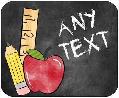MOUSE PAD CUSTOM PERSONALIZED THICK MOUSEPAD-CHALKBOARD LOOK TEACHER-ADD TEXT