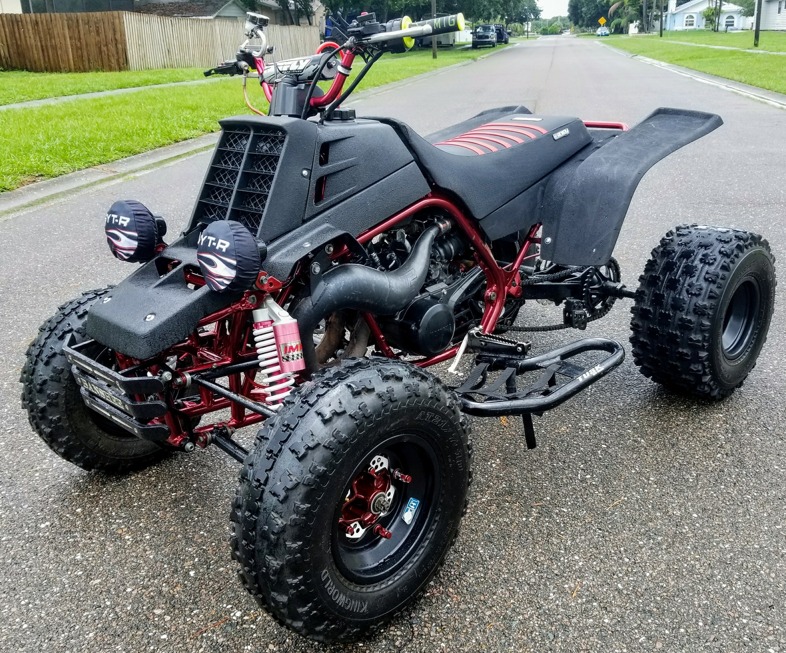 19872006 YAMAHA Banshee Seat Cover Gripper Enjoy Mfg ALL BLACK / RED