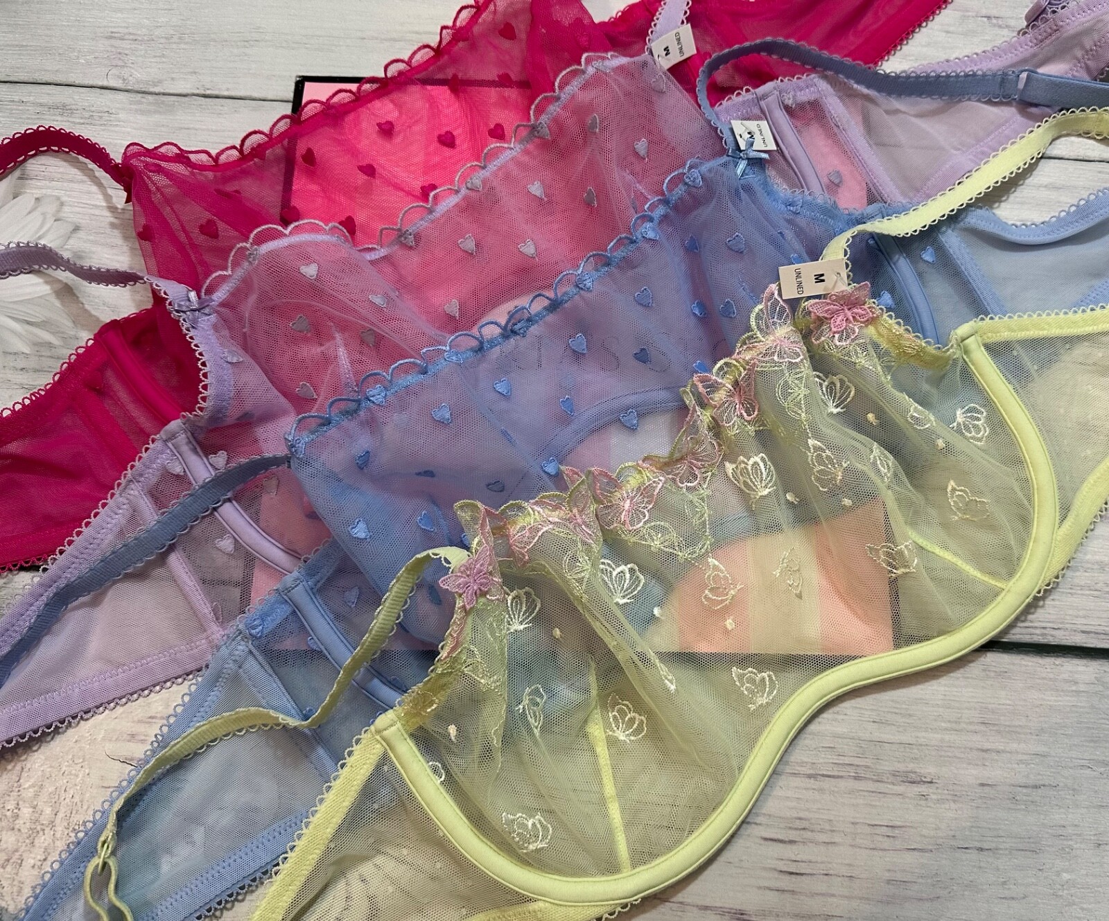 Victoria's Secret Pink Underlined Lace Embroidered Under