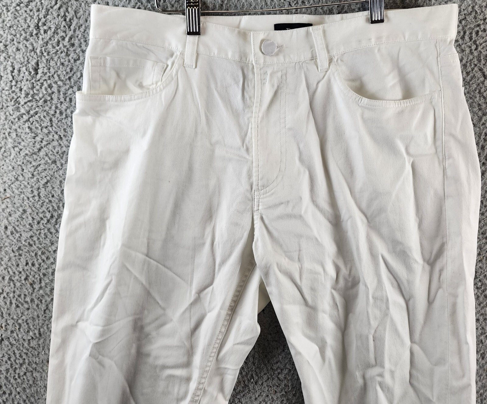 Theory Zaine 5-Pocket Hanson Twill Pants Men's 33 White Zip/Button Closure - Picture 4 of 15