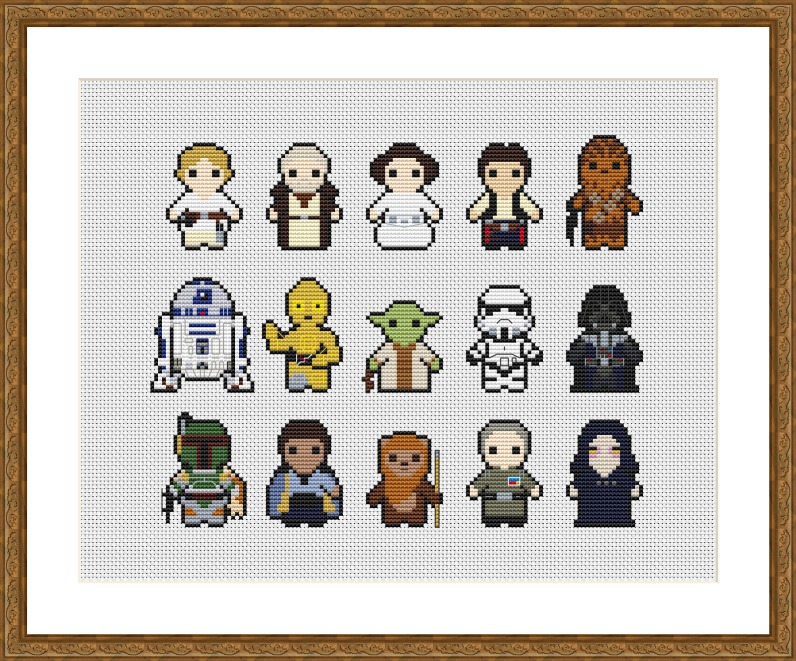 cross-stitch-pattern-chart-star-wars-black-white-or-colour-free-post-ebay