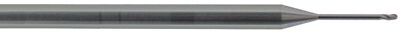3/64'' Ball End, .070'' LOC, .141'' Long Reach 3FL Carbide End Mill Melin USA H0842